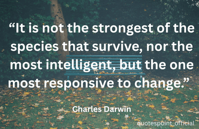 Charles Darwin quote about survival and adaptability