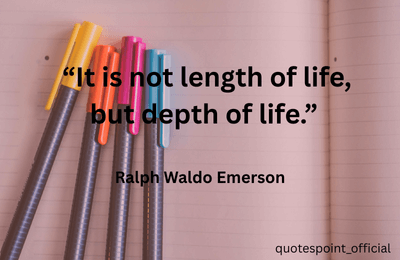 Ralph Waldo Emerson quote about valuing the quality of life