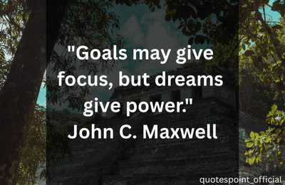Motivational quote by John C. Maxwell about goals, dreams, focus, and success