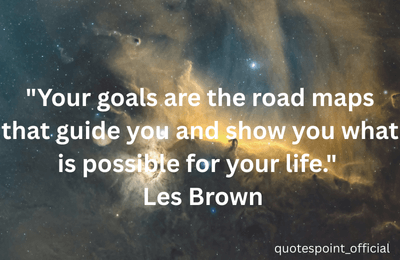 Motivational quote by Les Brown about goals as road maps for life and success